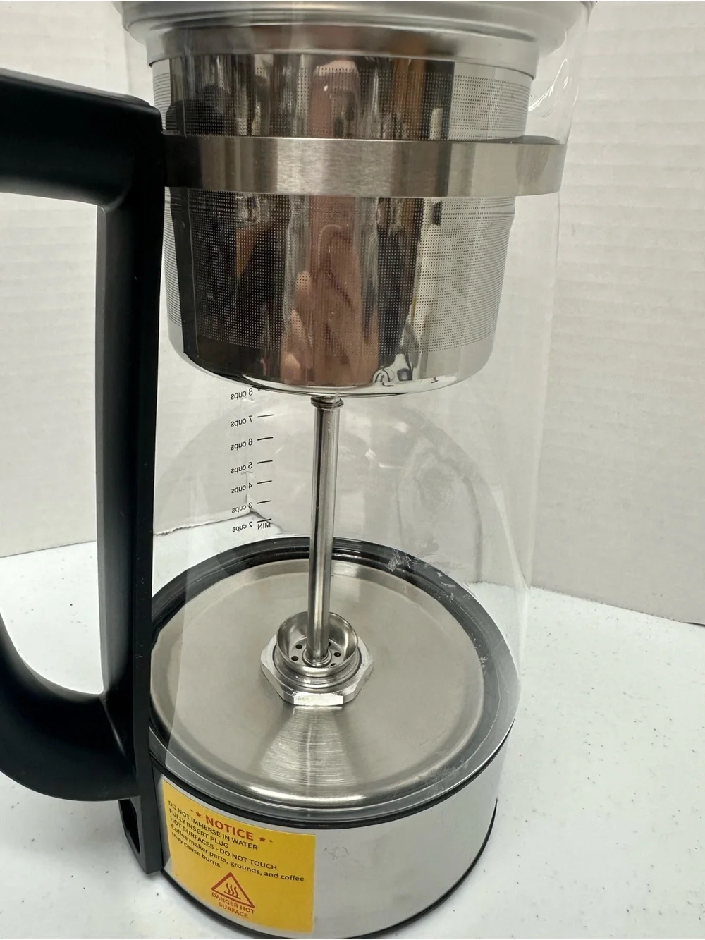 KIDISLE 10-Cup Electric Coffee Percolator Glass KEG8063-UL Stainless 1000W